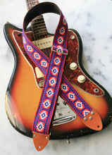 Load image into Gallery viewer, Red &#39;Pillars&#39; Guitar/Bass Hippie Strap
