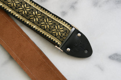 Gold 'Poinsettia' Guitar/Bass Hippie Strap