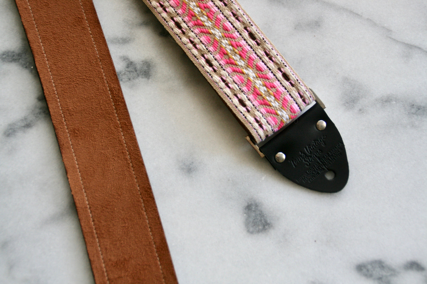 Pastel Pink 'Maco' Guitar/Bass Hippie Strap
