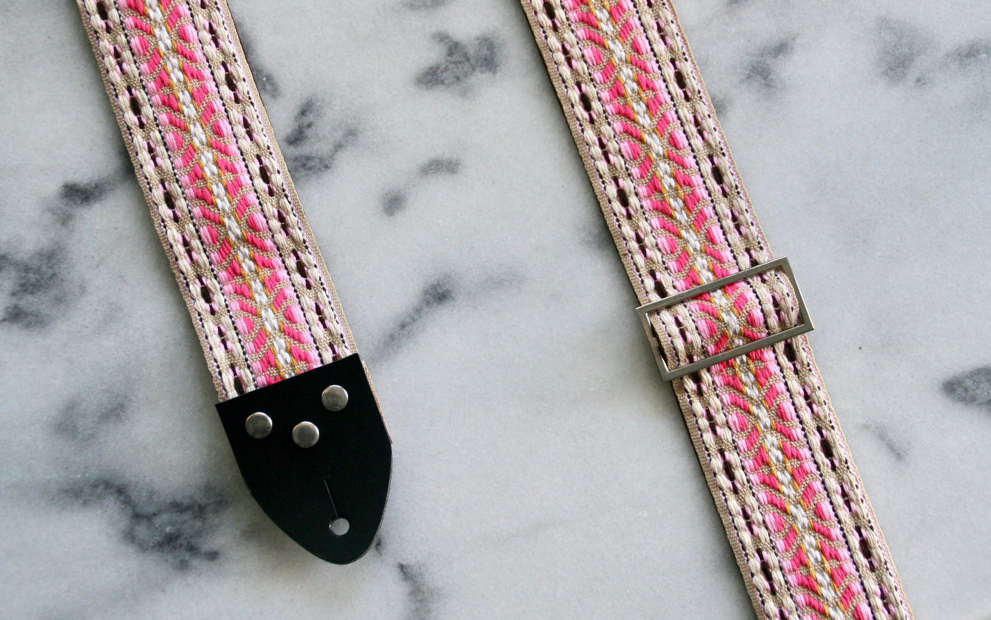 Pastel Pink 'Maco' Guitar/Bass Hippie Strap