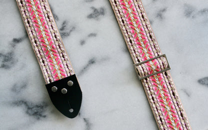 Pastel Pink 'Maco' Guitar/Bass Hippie Strap