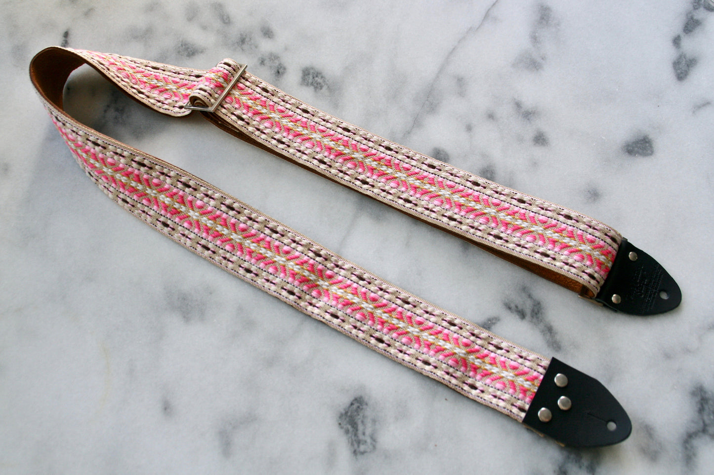 Pastel Pink 'Maco' Guitar/Bass Hippie Strap