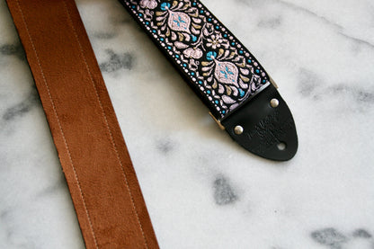 Black 'Peacock' Guitar/Bass Hippie Strap