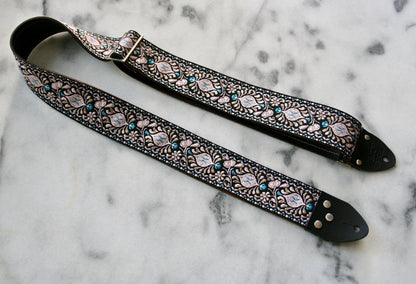 Black 'Peacock' Guitar/Bass Hippie Strap