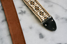 Load image into Gallery viewer, White &#39;Crossroads&#39; Guitar/Bass Hippie Strap
