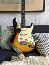 Load image into Gallery viewer, White &#39;Crossroads&#39; Guitar/Bass Hippie Strap
