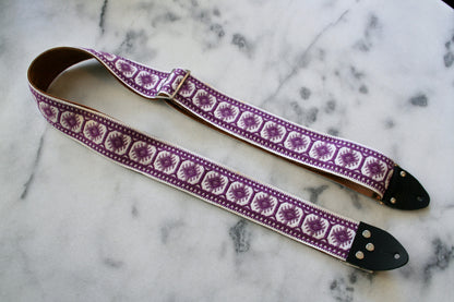Purple 'Pillars' Guitar/Bass Hippie Strap