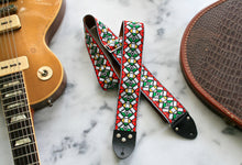 Load image into Gallery viewer, Red &#39;Stained Glass&#39; Guitar/Bass Hippie Strap
