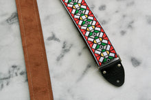 Load image into Gallery viewer, Red &#39;Stained Glass&#39; Guitar/Bass Hippie Strap
