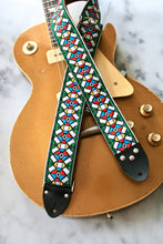 Load image into Gallery viewer, Green &#39;Stained Glass&#39; Guitar/Bass Hippie Strap
