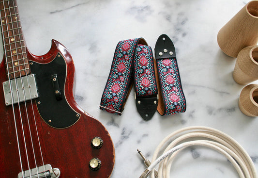 Purple 'Peacock' Guitar/Bass Hippie Strap