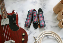 Load image into Gallery viewer, Purple &#39;Peacock&#39; Guitar/Bass Hippie Strap
