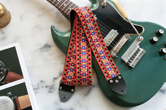 Red 'Morrey' Guitar/Bass Hippie Strap