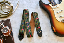 Load image into Gallery viewer, Olive &#39;Diamonds&#39; Guitar/Bass Hippie Strap
