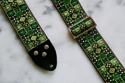 Green 'Woodstock' Guitar/Bass Hippie Strap