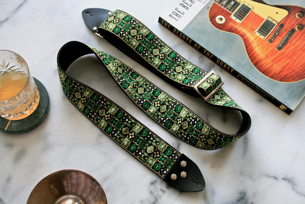 Green 'Woodstock' Guitar/Bass Hippie Strap