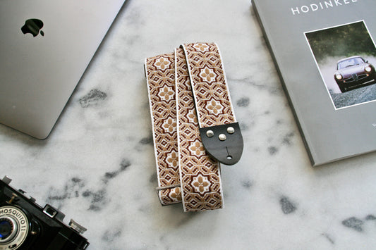 Beige 'Octastar' Guitar/Bass Hippie Strap