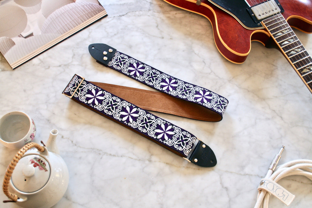 Purple 'Dresden' Guitar/Bass Hippie Strap